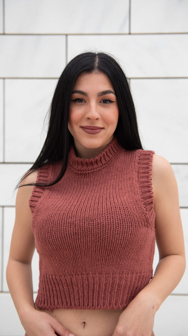 CARLA CROPPED SWEATER ΣΑΠΙΟ ΜΗΛΟ