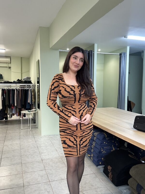 SWEATER STRETCH ANIMAL PRINT DRESS