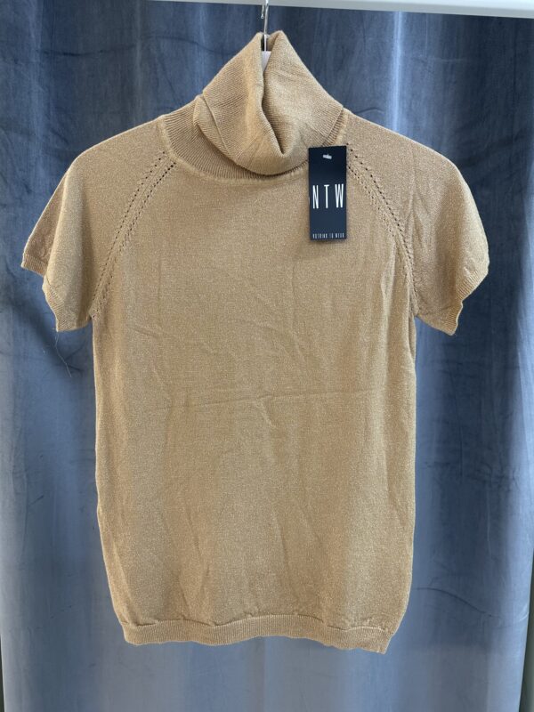 LUREX TOP beige κοντομανικο - Image 2
